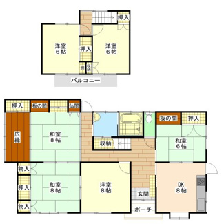 【間取り】 | 下関市小月杉迫2階建6DK