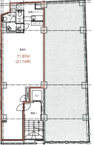 台東区雷門２丁目の事務所の間取り