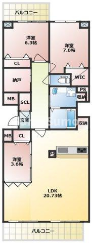 CREST西新 の間取り