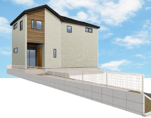 新築一戸建て　川越市旭町5期　全2棟の外観パース