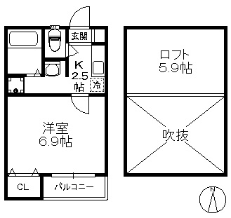 【間取り】 | グレイスハイツFK | 現況優先。