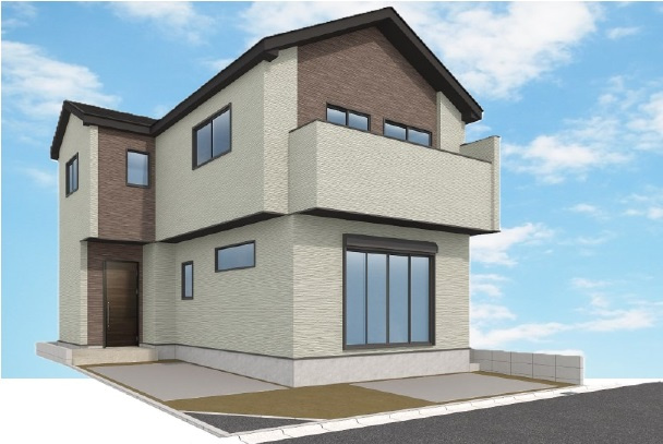新築一戸建て　川越市旭町5期　全2棟の外観パース