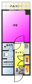 【間取り】 | ライオンズマンション山王 | オートロック付きの１Kです♪