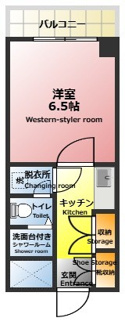 【間取り】 | ライオンズマンション山王 | オートロック付きの１Kです♪