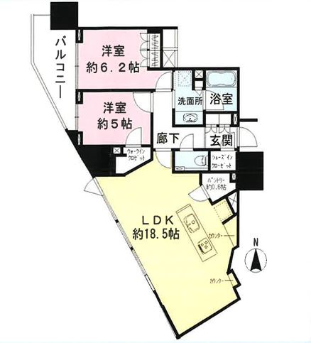 【中古マンション】パークホームズ川越新富町アドーアの間取り