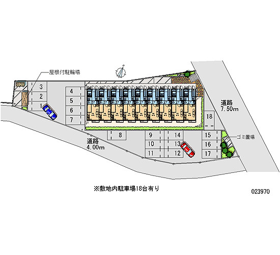 レオパレスプライベートヒルズの駐車場