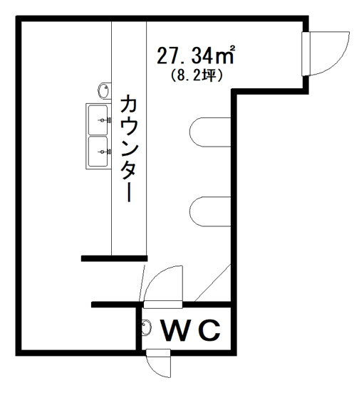 【間取り】 | ◆収益物件◆武佐1丁目ビル | 1F店舗：1号室間取