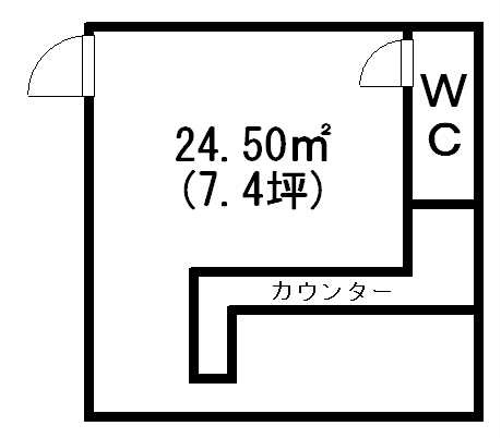 【間取り】 | ◆収益物件◆武佐1丁目ビル | 1F店舗：2号室間取