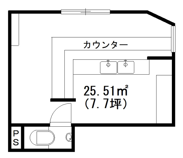 【間取り】 | ◆収益物件◆武佐1丁目ビル | 1F店舗：3号室間取