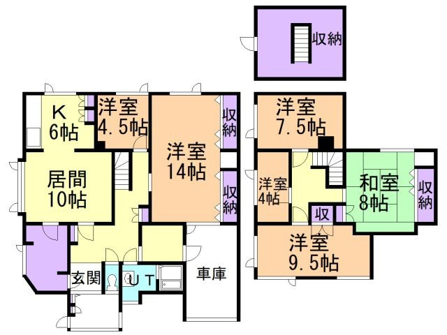 室蘭市高砂町2丁目8-9戸建の間取り