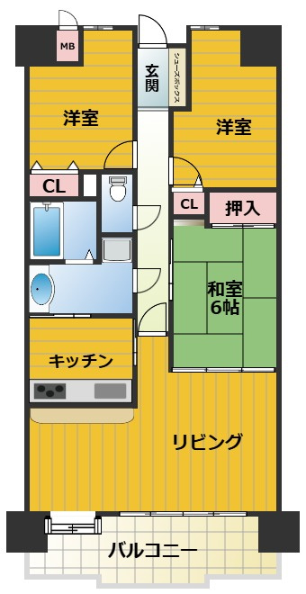 アメニティ江南の間取り