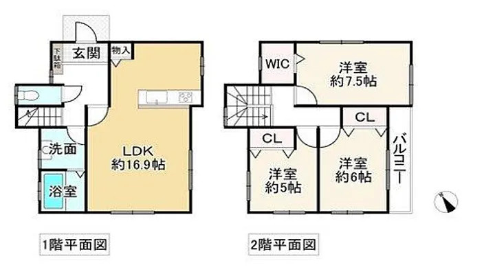 加古川市加古川町中津　　JR加古川線「日岡駅」徒歩15分の間取り