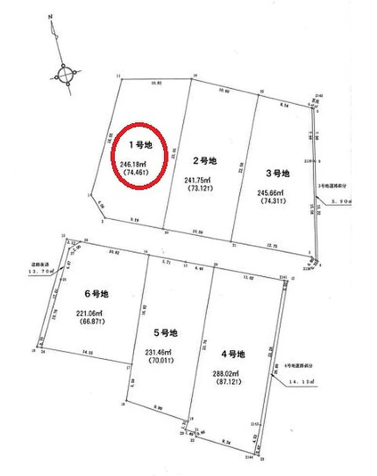 加古川市平荘町里　　売土地の区画図