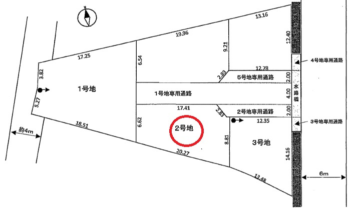 加古川市野口町野口　　売土地の区画図
