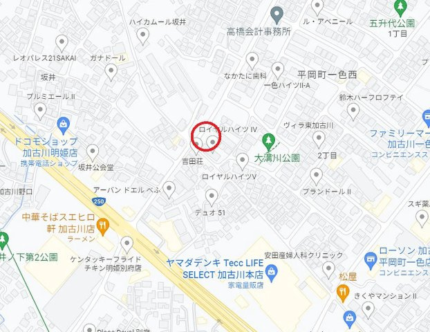 加古川市平岡町一色西2丁目　　山陽電鉄「別府駅」徒歩17分の地図