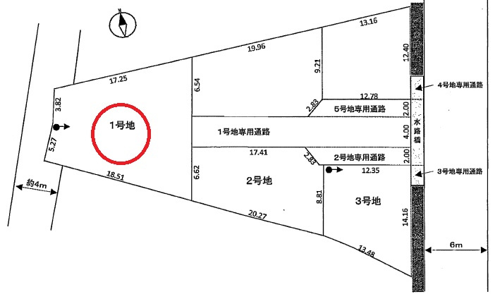 加古川市野口町野口　　売土地の区画図