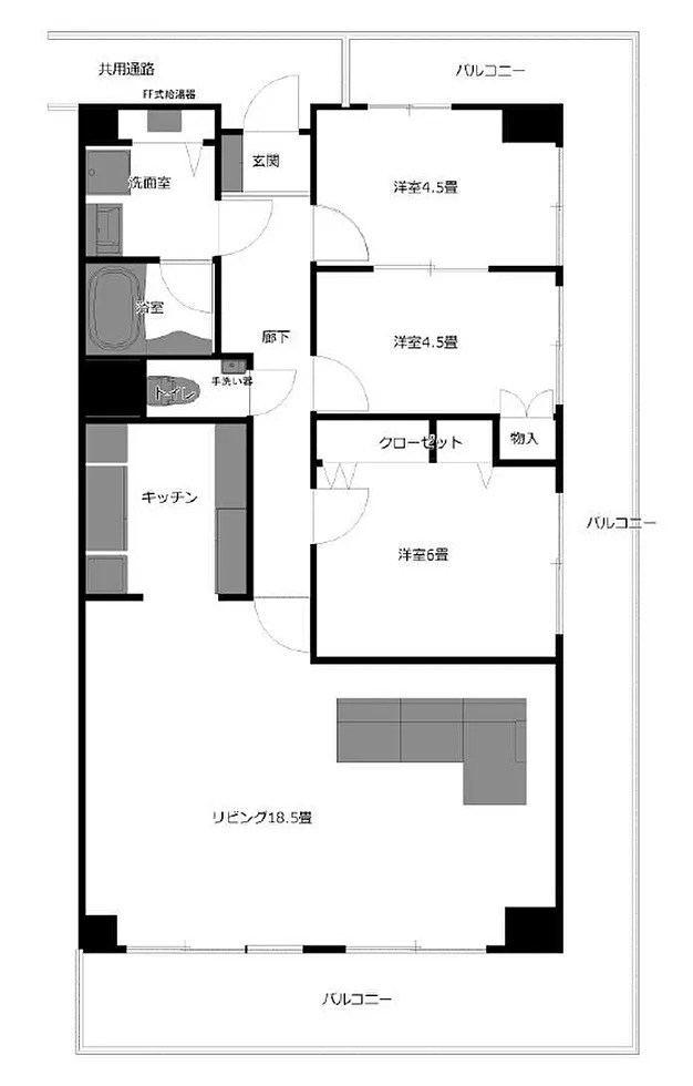 マンハイム加古川　　山陽電鉄「別府駅」徒歩7分の間取り