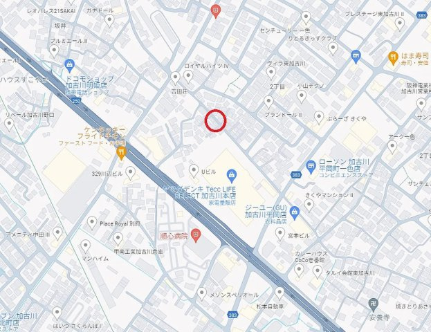 加古川市平岡町一色　山陽電鉄「別府駅」徒歩13分の地図