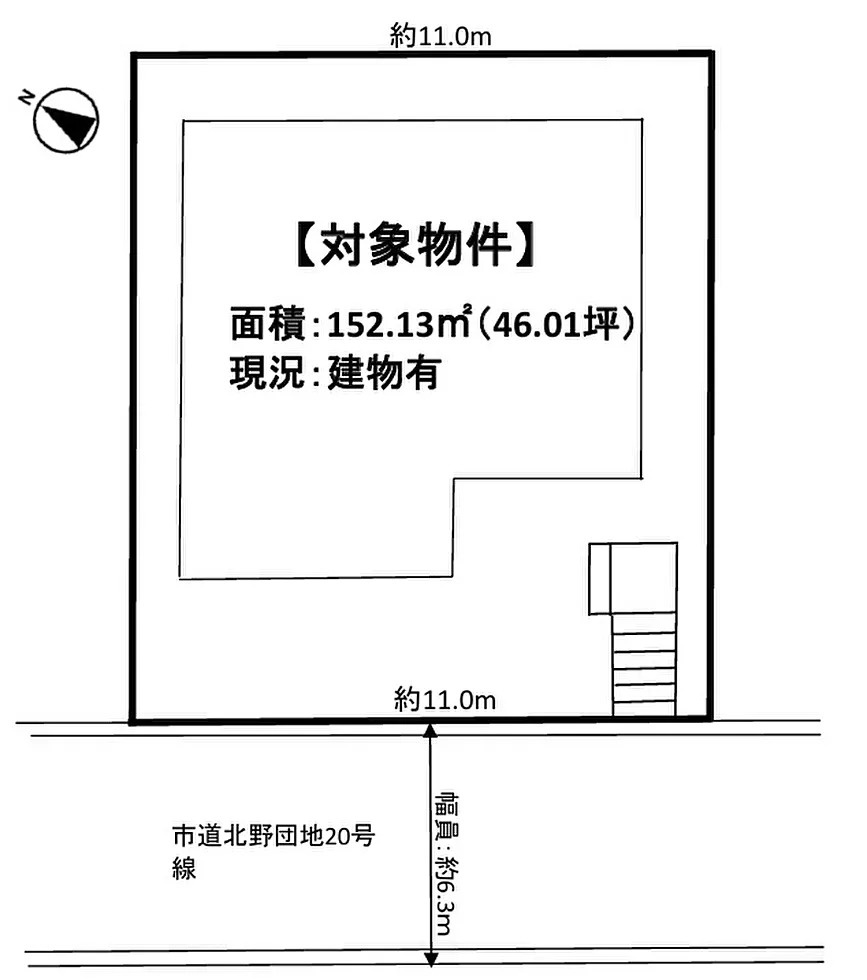 加古川市野口町北野　　売土地の土地図