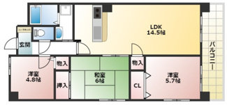 【間取り】 | フレイグランス田寺