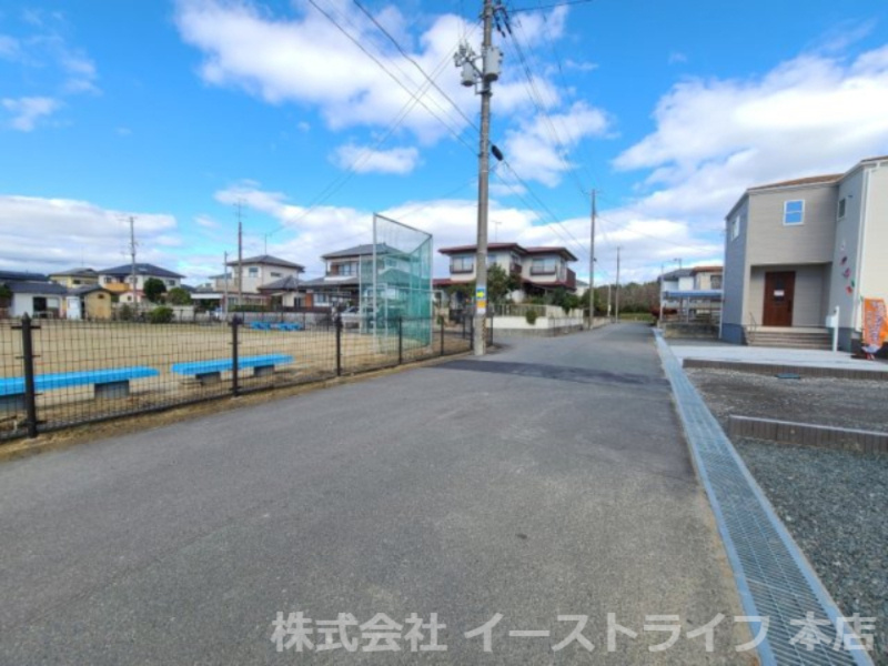 【新築戸建】　いわき市錦町江栗1丁目第1の前面道路含む現地写真|北西側6.0ｍ前面道路