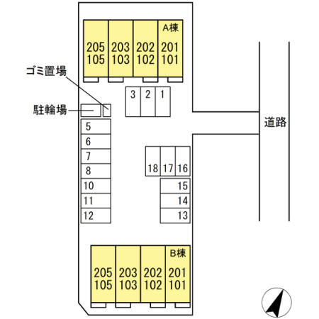 アルカンシエル　A棟　　　刈谷市の賃貸はクラスホーム刈谷店の区画図