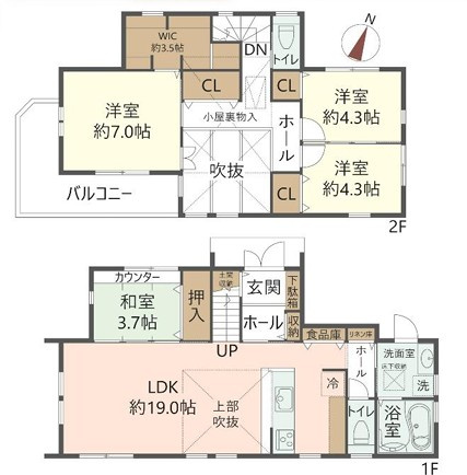 山田池東町　中古一戸建ての間取り|間取り図はいかがですか？ご希望を叶える間取りですか？リビングの広さは？水回りの位置は？カウンターキッチン？など色々な情報が集約されています。弊社ではリフォームなどのご相談も承っております。