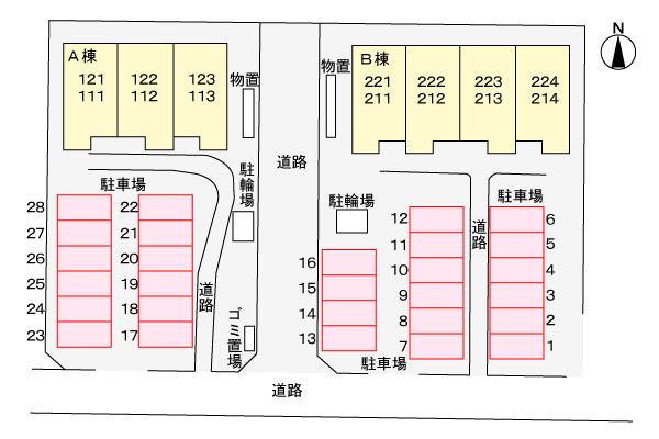 ヴィラ　ノーヴァＢの駐車場|駐車場