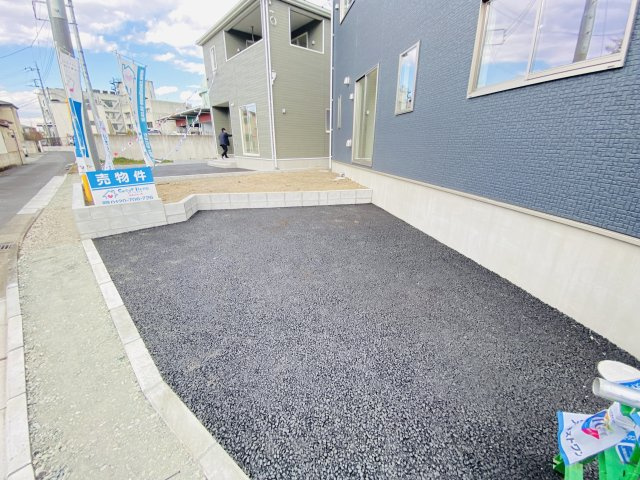 新築　桐生市仲町第1　クレイドルガーデン　2号棟の駐車場|現地写真　駐車スペースは2台分可能です！
