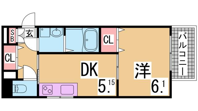 神戸市兵庫区湊町３丁目の賃貸マンションの間取り