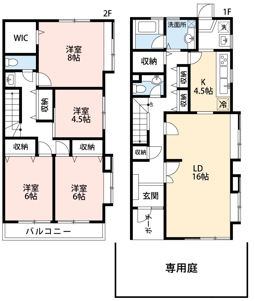 松庵三丁目戸建B邸の間取り