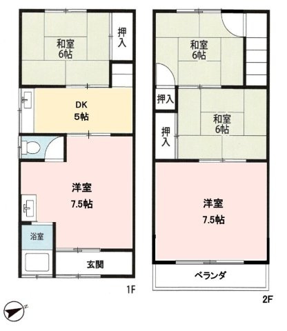 羽曳野市古市2-12-7の間取り