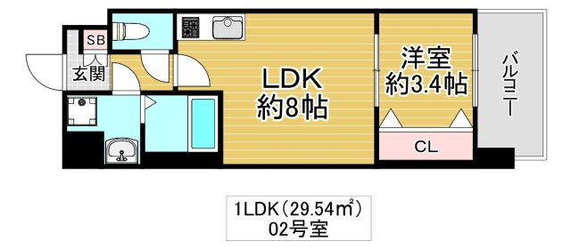 大阪市鶴見区今津中１丁目の賃貸マンションの間取り