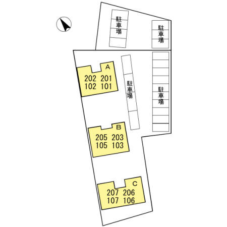 ソナーレ C棟の駐車場