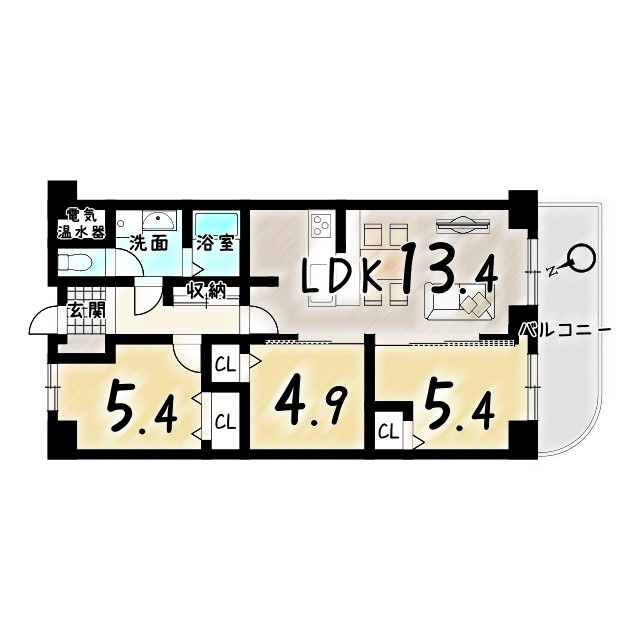 コトーハイツ伏見稲荷A棟の間取り