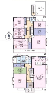 【間取り】 | 千葉市若葉区若松町　中古一戸建て　総武本線「都賀駅」 | 6LDK　ロフト付き+ルーフバルコニー
