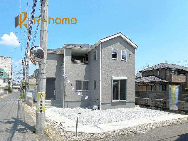 下妻市下妻丁　新築戸建て　1号棟の外観|近隣の同仕様完成物件をご見学いただけます♪