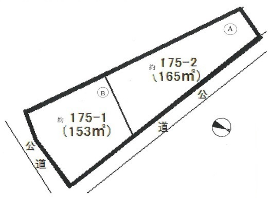 川越市牛子　建築条件なし売地　東武東上線『新河岸駅』徒歩18分　【牛子小学区】の土地図