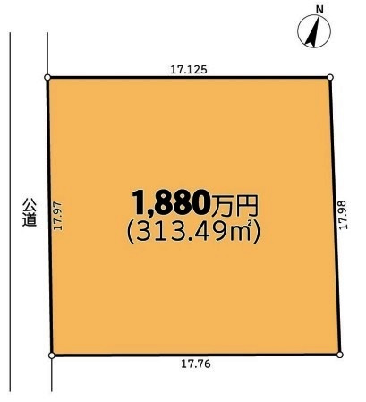 川越市古谷上　建築条件なし売地　JR川越線『南古谷駅』徒歩34分　【古谷小学区】の土地図