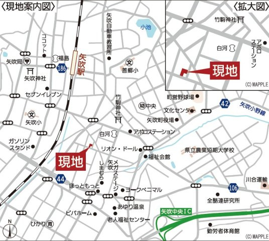 新築戸建　矢吹町曙町第3　Cradle Garden　全3棟の地図