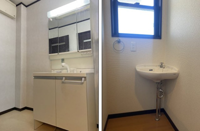 【洗面所】 | 鈴鹿市北玉垣町 | １階洗面台・２階手洗いスペース