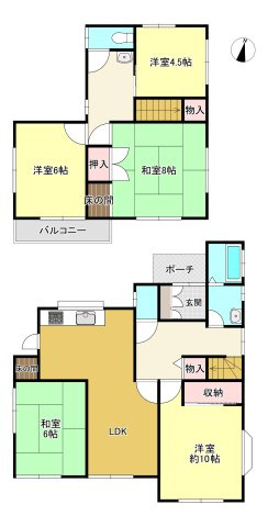 中古一棟アパート　アリーズ富山の間取り