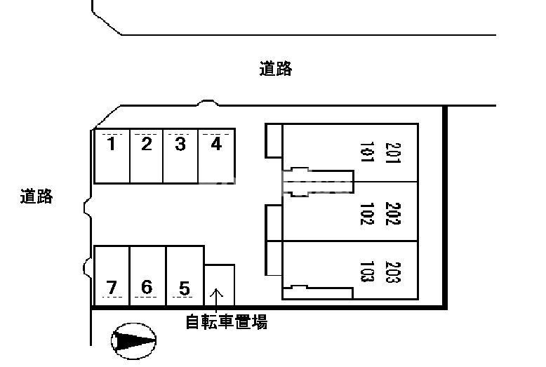 岩倉市東町東市場屋敷のアパートの駐車場|駐車場