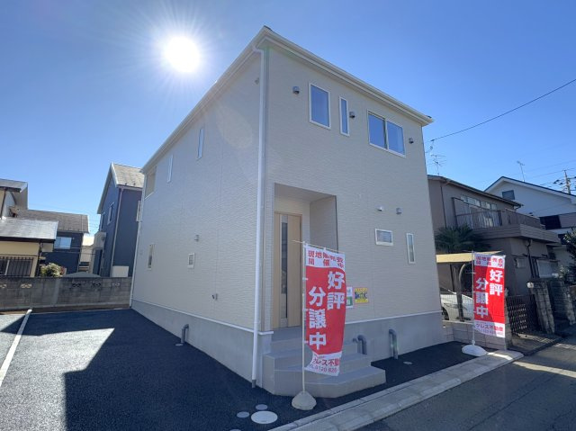 松戸市六高台６丁目新築戸建【六実小学校：9分】の外観|1号棟外観・完成済み内覧可能です！
