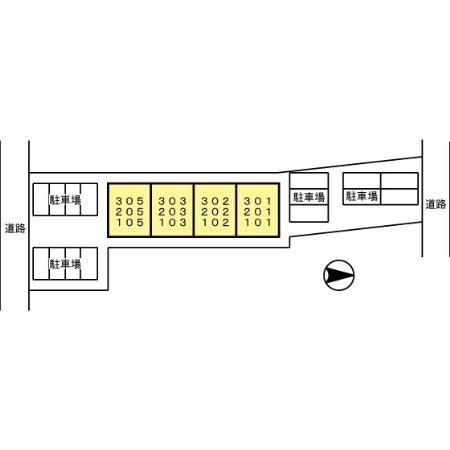 熊本市中央区本荘５丁目のアパートの区画図