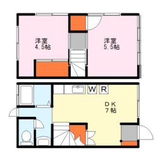 曽根貸家の間取り
