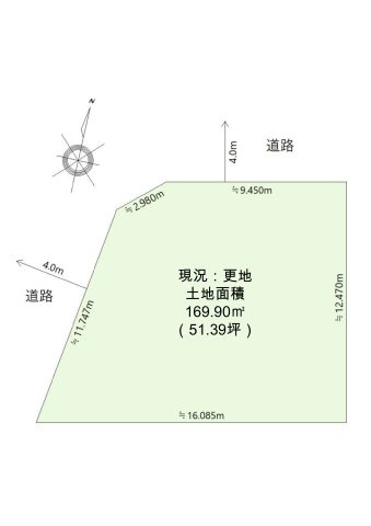 日進市梅森町新田土地の土地図