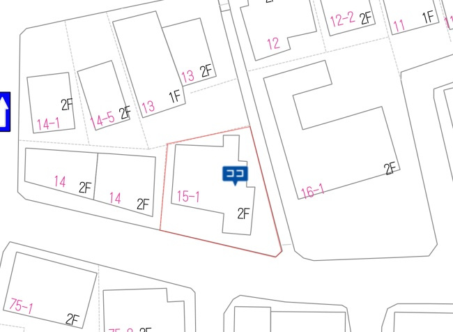 鏡川町　建築条件なし　売土地の地図