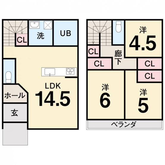 【間取り】 | 高知市一ツ橋町２丁目/６号地