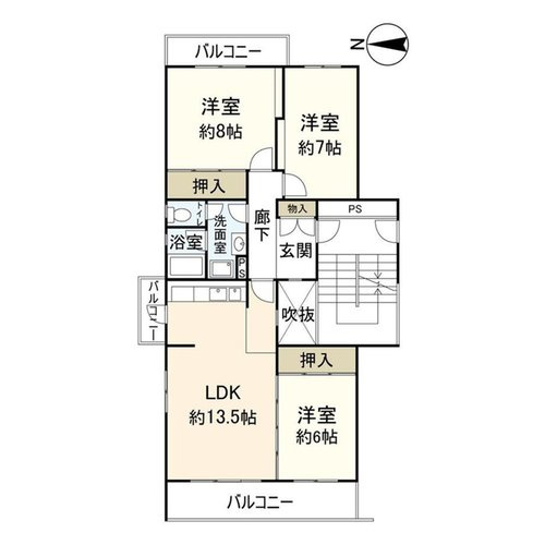 【間取り】 | リバーサイドともぶち35号棟